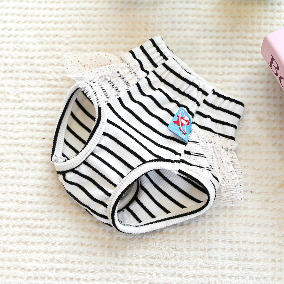 Striped Cotton Puppy Panties Set
