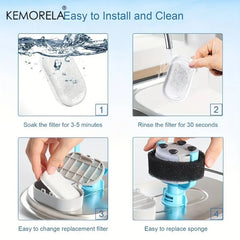 20PCS Cat Water Fountain Activated Carbon Dog Water Bowl Dispenser Replacement Filters with 20 Sponges for Home Pet Hydration