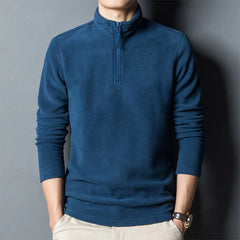 Men’s Double-Sided Fleece Stand-Collar Long-Sleeve Top