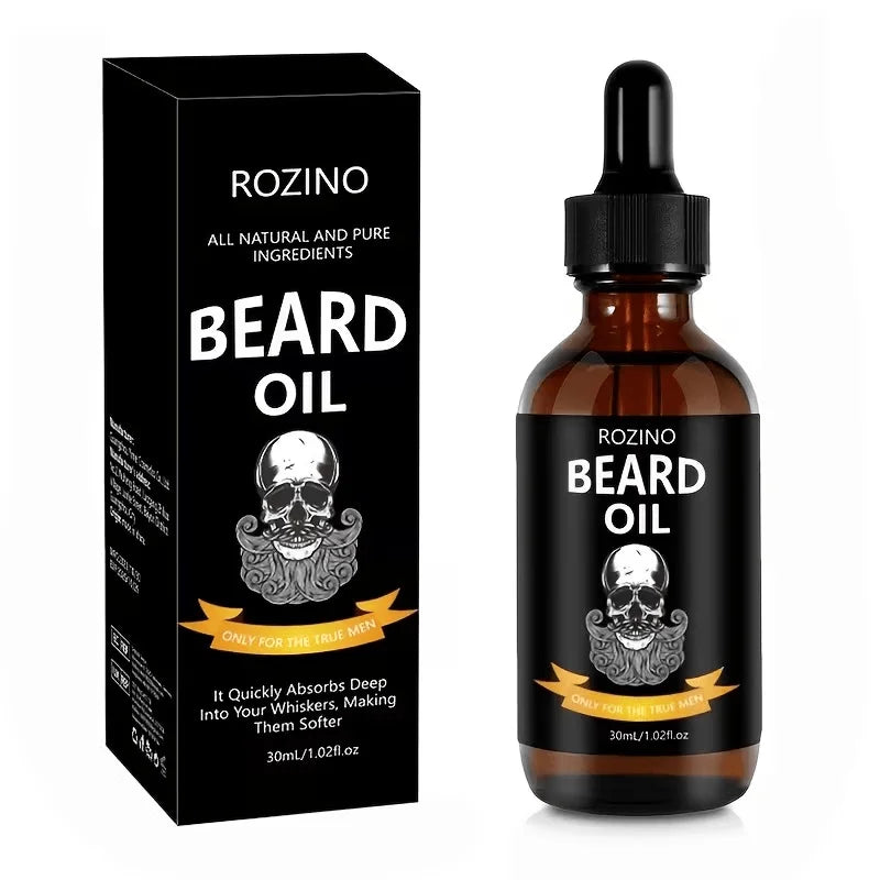 【Moisturizing and Oil-Controlling for All Seasons, Instantly Moisturizes and Softens】1.01 oz Men's Beard Care Oil: Use Once to Make Beard Smooth, Strong, Nourish the Roots, Provide Long-Lasting Hydration, and Leave a Last