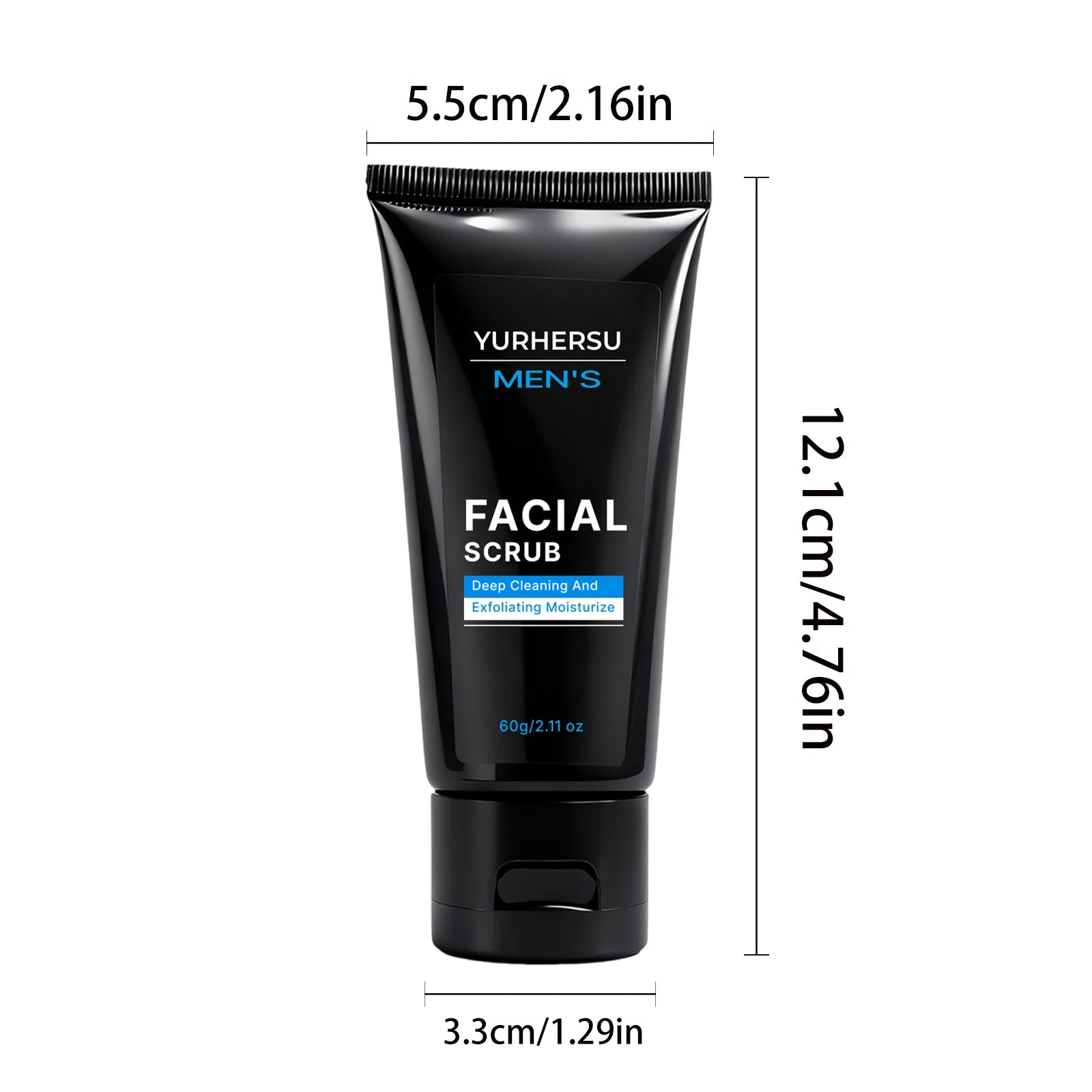 Oil Control Exfoliating Face Scrub for Men - Deep Pore Cleansing, Acne, Blackhead Removal, Oily Skin, Post-Shave, 60g