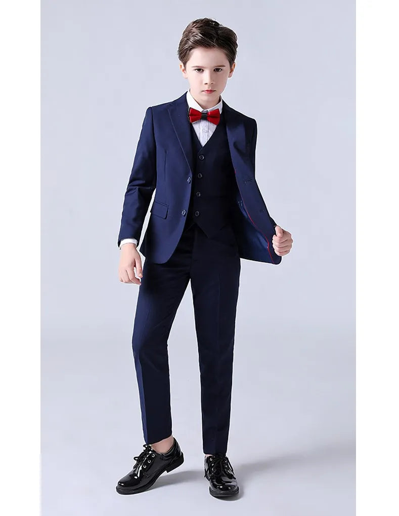 Formal Kids Plaid Tuxedo Suit