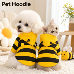 Bee Pet Puppy Coat Apparel Outfit Dog Hoodies Winter Warm Cat Cosplay Costume Holiday Outfit for Small Medium Dogs & Cats