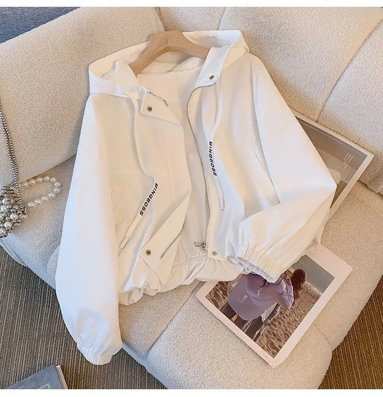 Hooded Casual Zipper Workwear Jacket