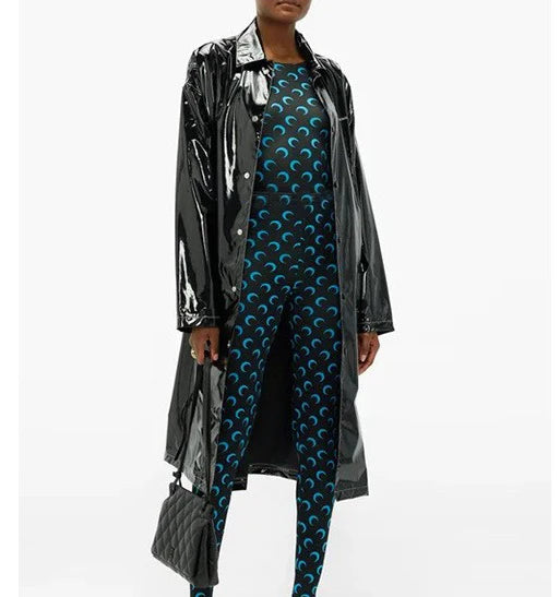 Women Jumpsuit Y2K Streetwear Moon Print Jumpsuit Elastic Long Sleeve Round Neck Autumn Sexy Fashion Bodysuit