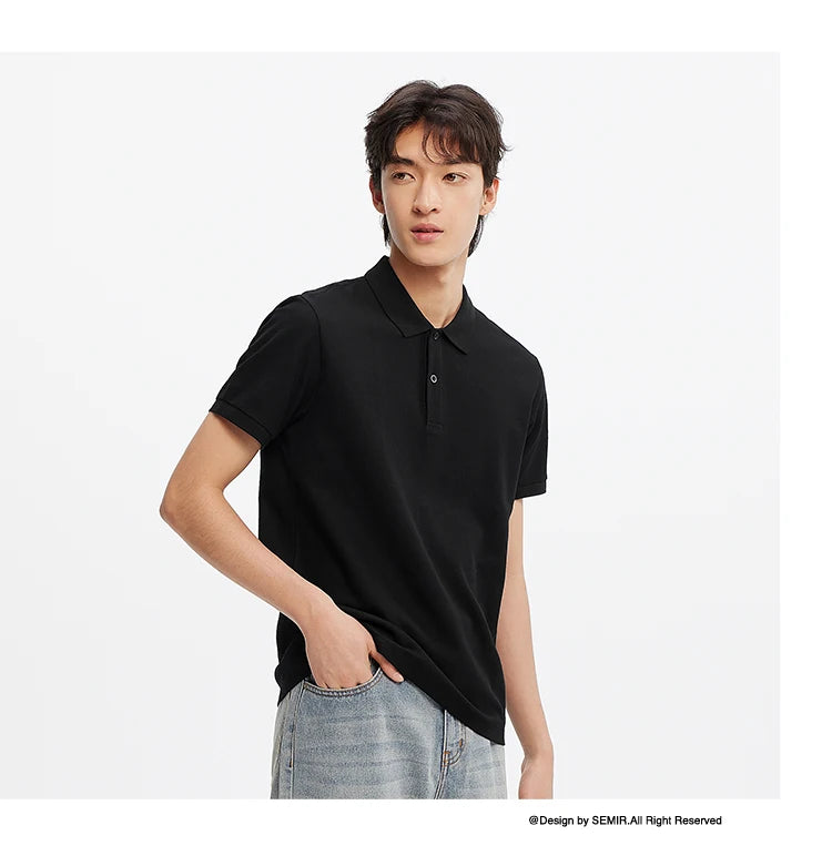 Semir Polo Shirt Men Moisture Wicking Solid Color Short Sleeve T-Shirt 2025 Summer New Slim Fit Top for Active Wear