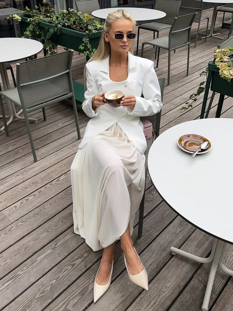 Irregular Skirt for Women Spring Summer New Elegant Street Style Skirt Women's Fashion Loose Ruched Draped Side Split Maxi Skirt