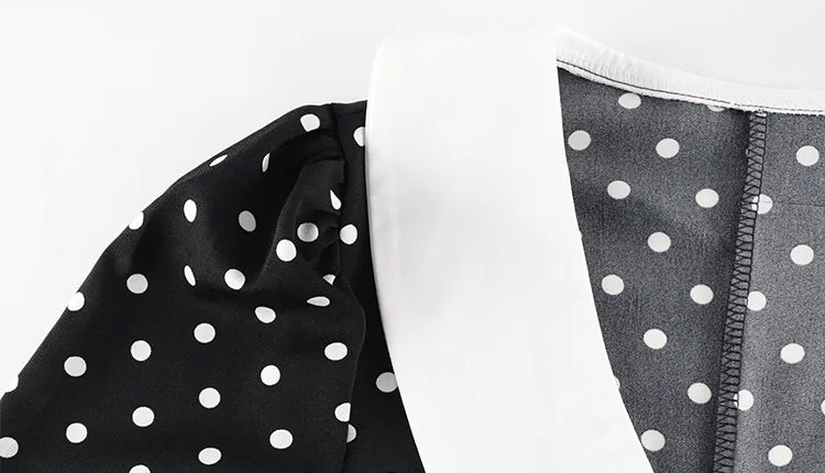 Dot Printed Dresses For Women Fashion Sexy Streetwear Short Sleeves Sheath Turn Down Collar V-Neck Long Vestidos Robes Female