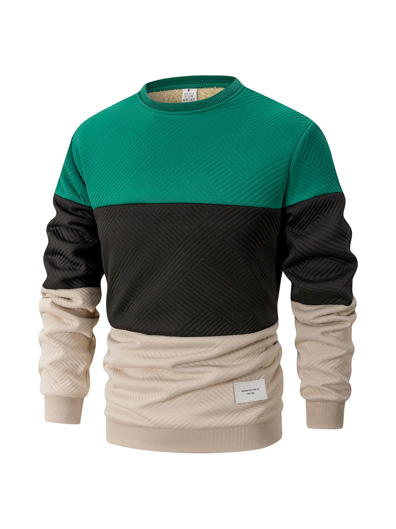 Thick Patchwork Knit Pullover