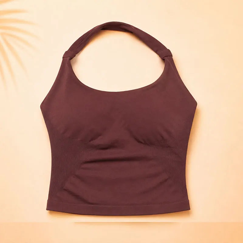 Women Seamless Yoga Set Halter Sports Bra Scrunch Butt Shorts 2 Piece Gym Workout Fitness Activewear High Waist Athletic Outfit