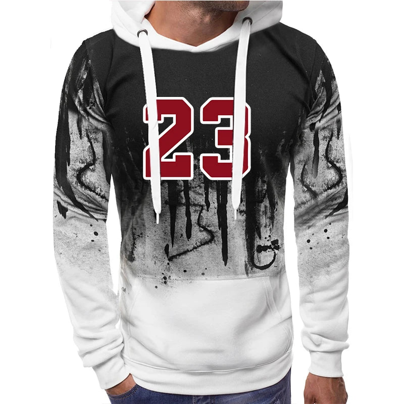 Mens Tracksuit Sports Printed Single Piece Sweatshirt Sweatpants Daily Jogging Mens Clothing Casual Splash-ink Hoodie Pants 2025