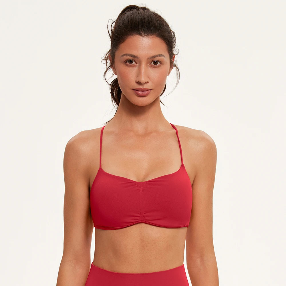Sports Bras for Women Strappy Bras Open Back Shockproof Quick-Drying Yoga Bra Padded Gym Crop Tops Workout Fitness Bra Women