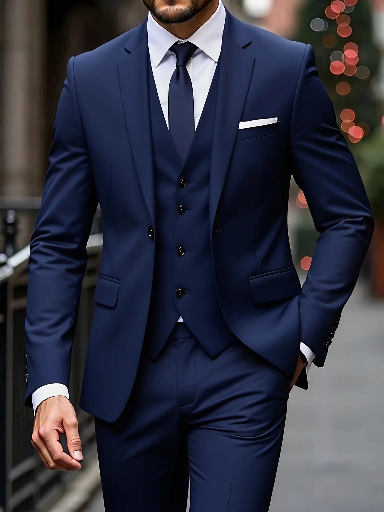 Modern Straight Fit Three Piece Suit