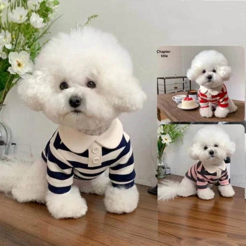 Striped Pet Shirt Soft Pullover Outfit Suitable For Puppy Dogs Cats Schnauzers Pomeranians Daily Casual Pet Apparel