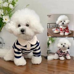 Striped Pet Shirt Soft Pullover Outfit Suitable For Puppy Dogs Cats Schnauzers Pomeranians Daily Casual Pet Apparel