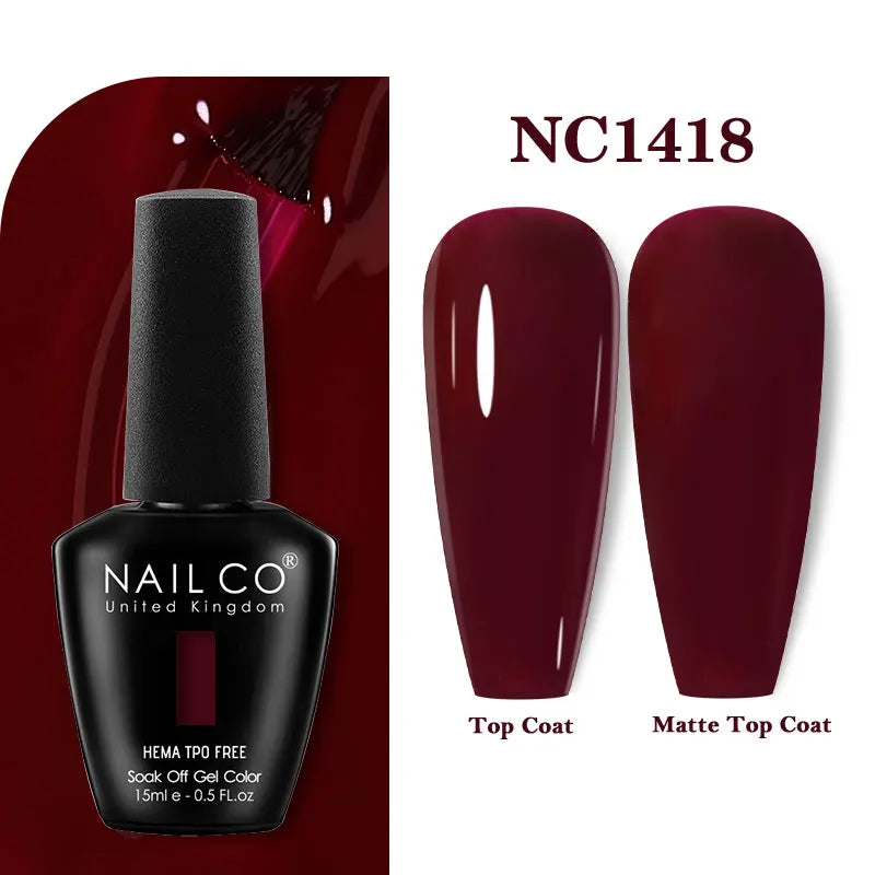 NAILCO 333 Colors Gel Nail Polish Semi Permanent Varnishes Nails Art Design Hybrid Soak Off Top Base Coat UV Gel Manicure 15ml