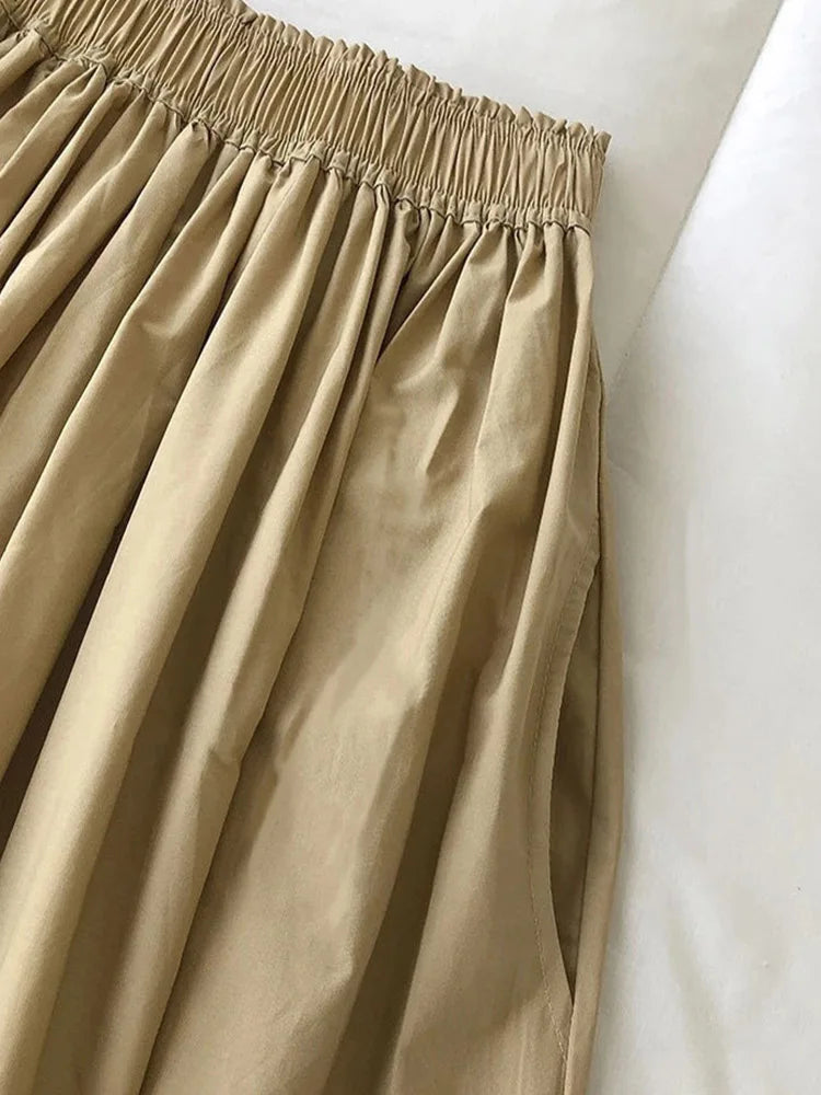 TITLE: Chic High Waist Pleated Skirt