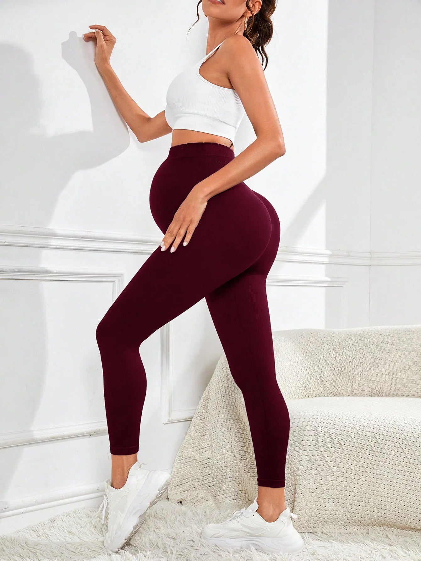 Maternity Leggings Over TheBelly Buttery Soft Pregnancy Workout Pants High Waisted Maternity Activewear for Women