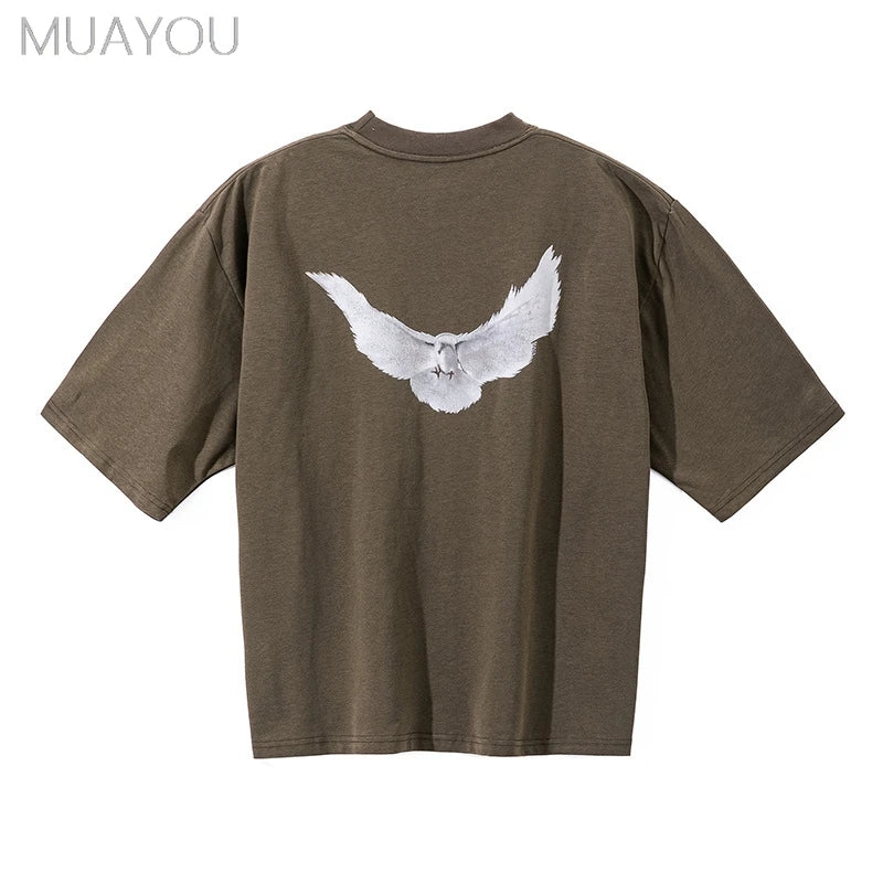 Dove Print Kanye Hoodie Men Women Streetwear 1:1 Sweatshirt High Quality Loose Double-Layer Heavy Fabric Pullover Ovesize hoodes