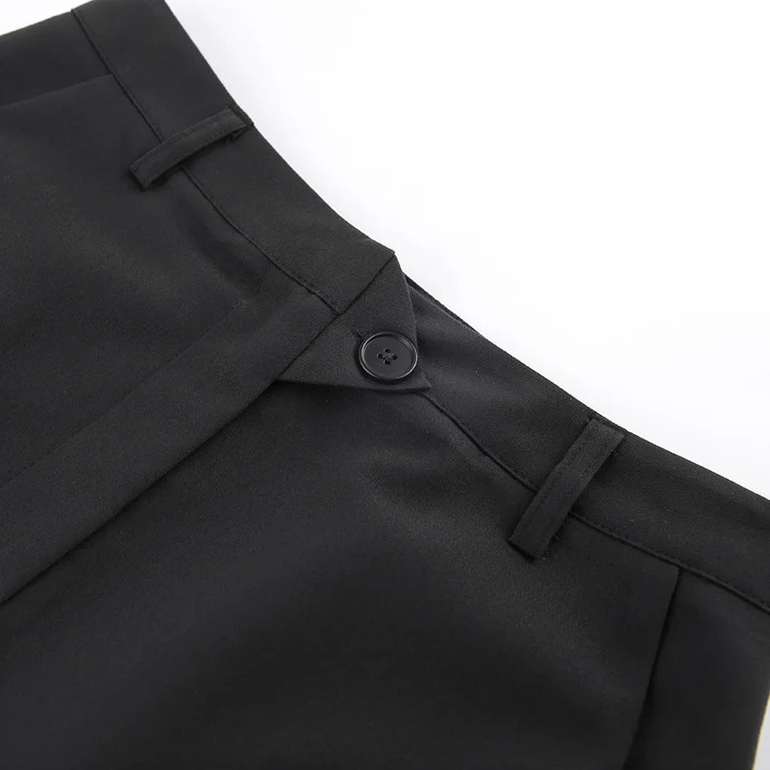Black Loose Long Skirts Women A-Line Zip Skirts Ladies Elegant Summer Skirts Female With Pocket Ankle-Length Skirts