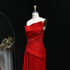 Strapless Satin Mermaid Evening Gown
