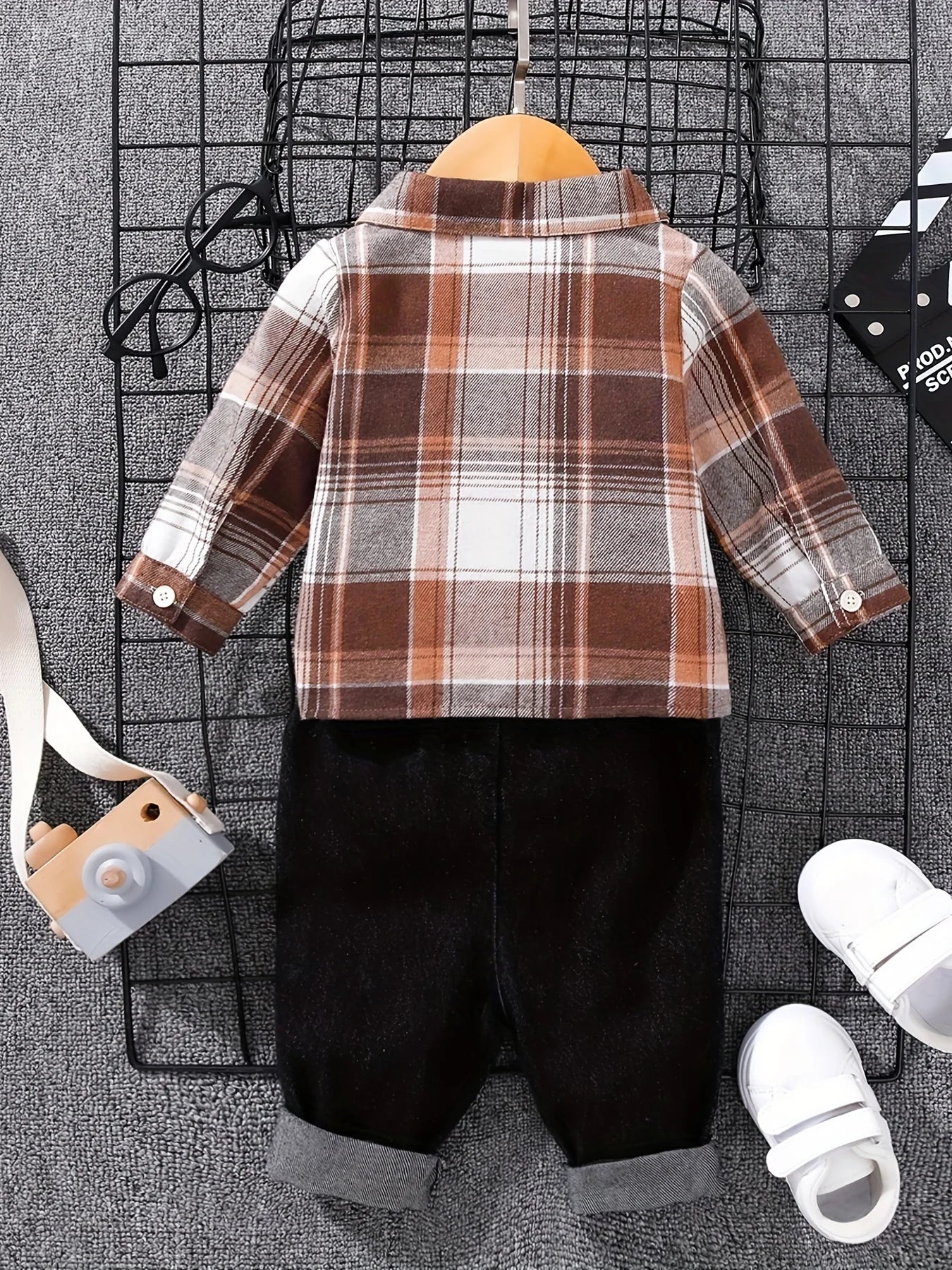 Tartan Polo Denim Outfit Set