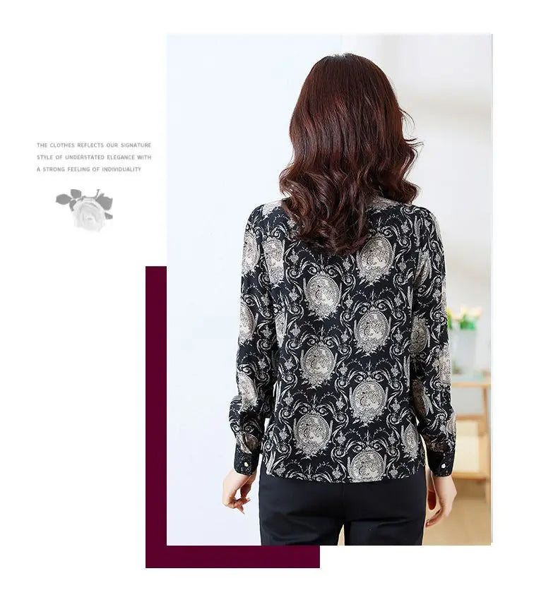 Printed Satin Commuter Shirt Women
