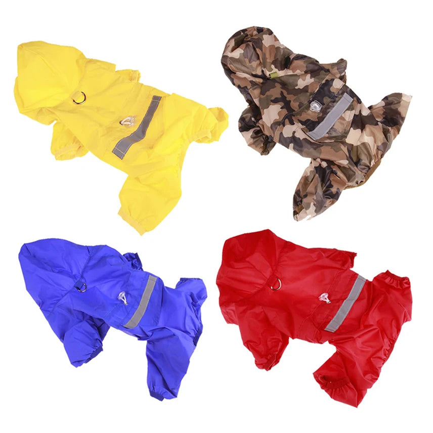 Casual Waterproof Puppy Rain Jumpsuit