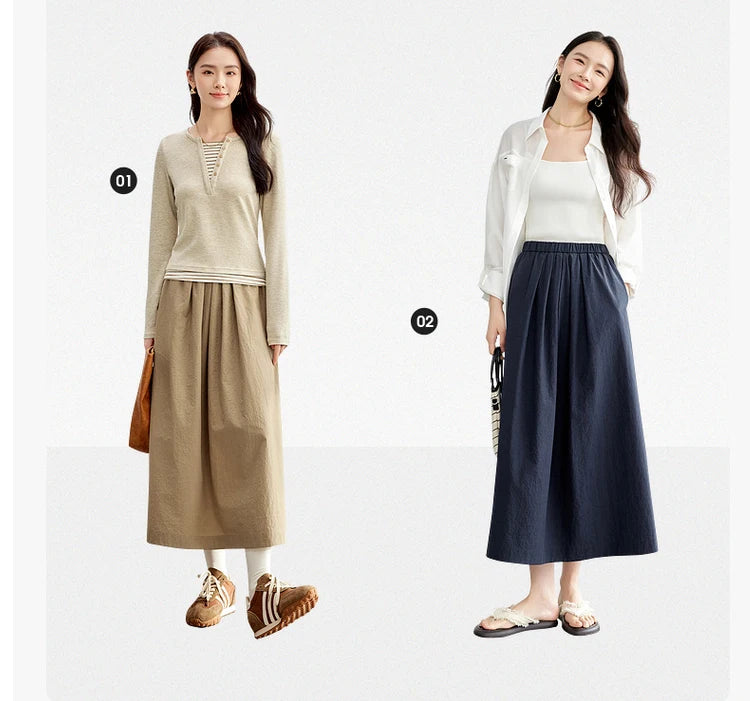Office Essential A-Line Midi Skirt