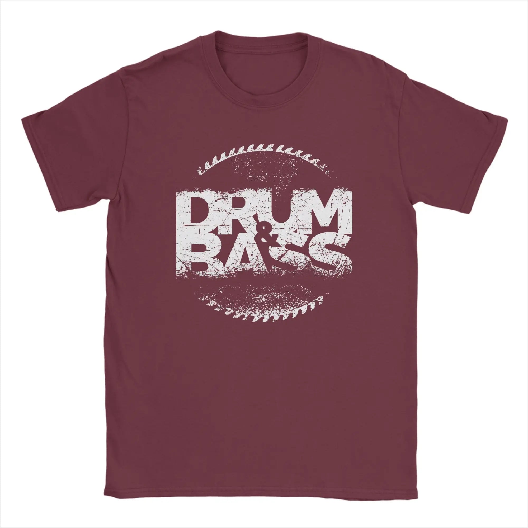 Drum And Bass T-Shirts for Men  Funny Pure Cotton Tee Shirt Round Neck Short Sleeve T Shirt Plus Size Tops