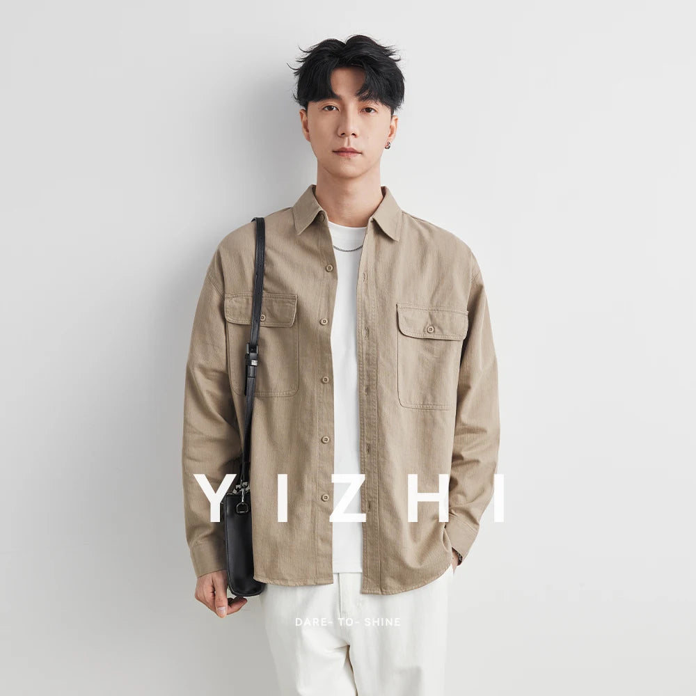Vintage Cotton Workwear Shirt Men