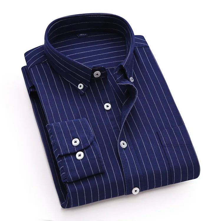 Vertical Striped Oxford Cotton Shirt