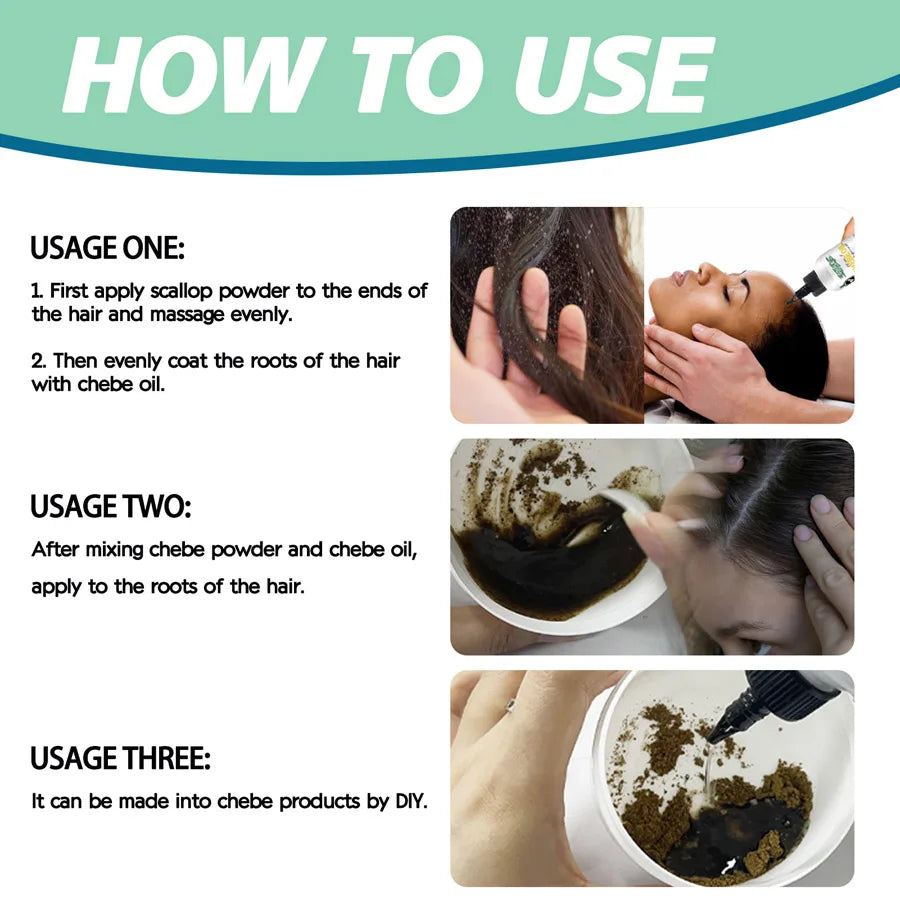 Hair Care 5pcs Rosemary & Chebe Oil Men and Women Dry Frizzy Hair Moisturize Nourish Products Chebe Butter & Powder with Serum