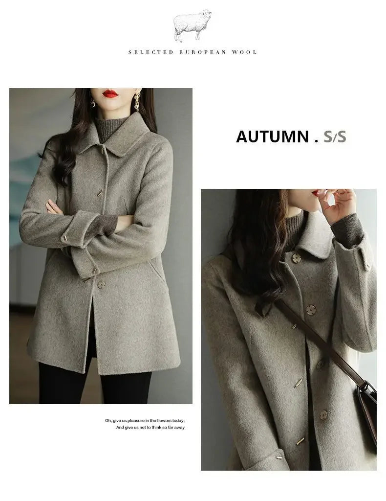 Minimalist French Wool Blend Coat