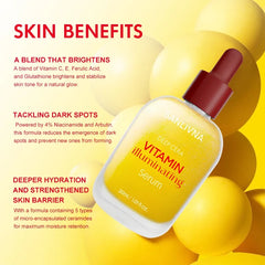 Korean Skincare Vitamin C Serum,Niacinamide Facial Anti-Aging Brightening Serum,Tone Bakuchiol Pore Improvement and Cleansing