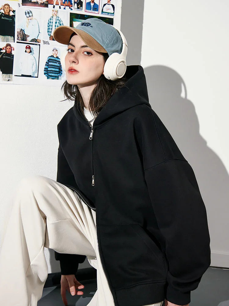Warm Hooded Double Zip Jacket