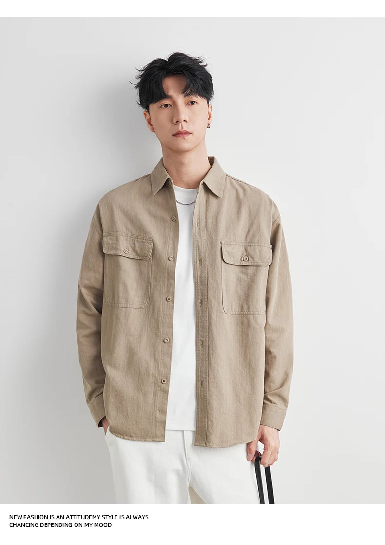 Vintage Cotton Workwear Shirt Men