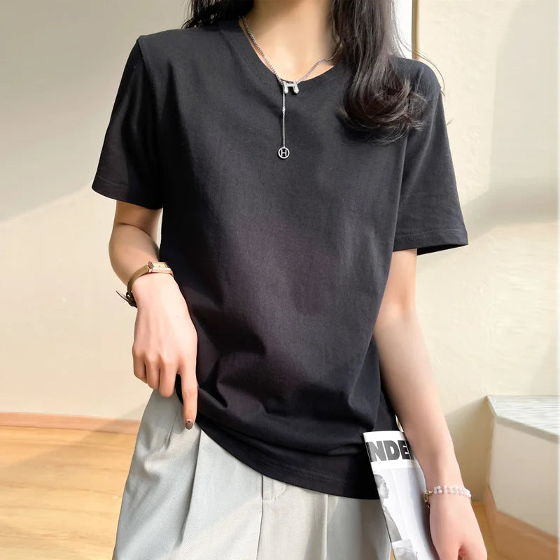 Loose Cotton Summer Tee Women