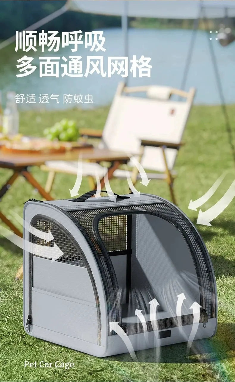 Pet Car Portable Dog Kennel Foldable Scratch Resistant Breathable Cat Bag for Outdoor Use Pet Cat Backpack Carrier
