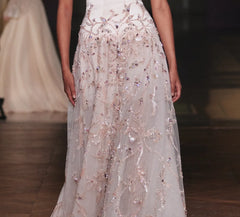 Pink Beaded Sweetheart Evening Gown