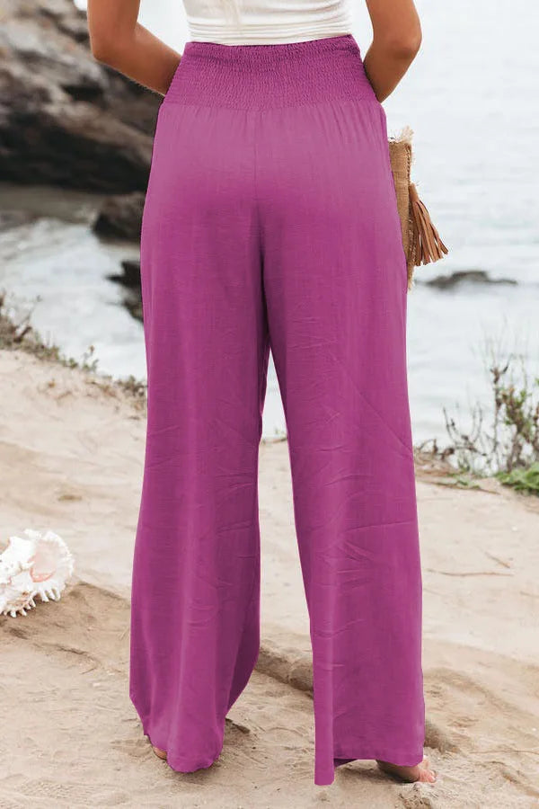 Drawstring Beach Wide Leg Pants