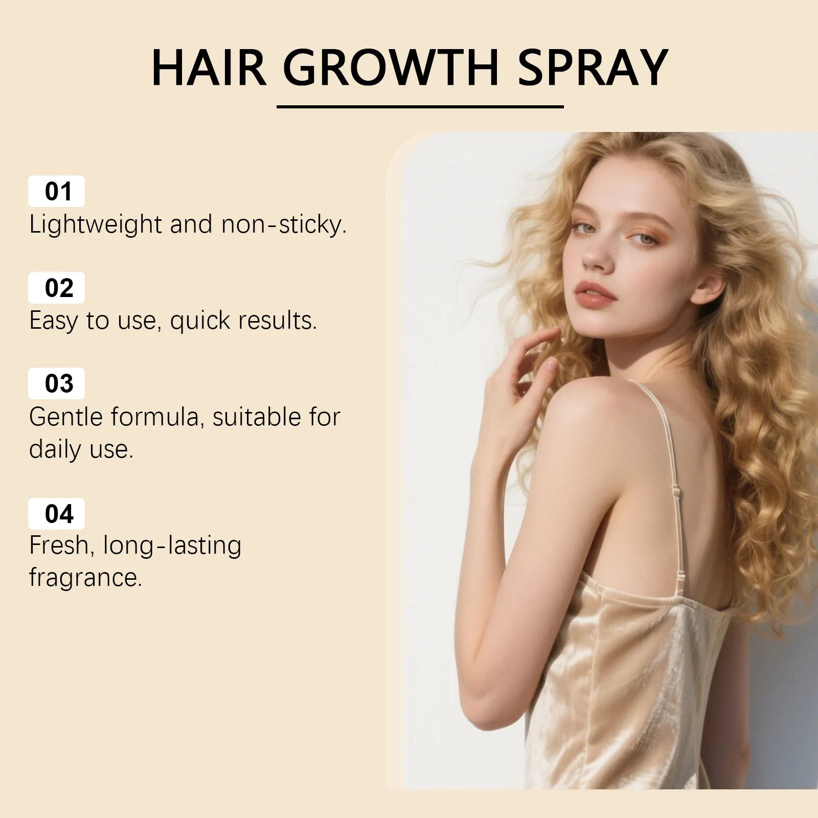 Hair Growth Spray Nourish Moisturize Scalp Plump Strengthen Follicles Reduce Hair Loss Breakage Sagging Smooth Out Frizz Essence