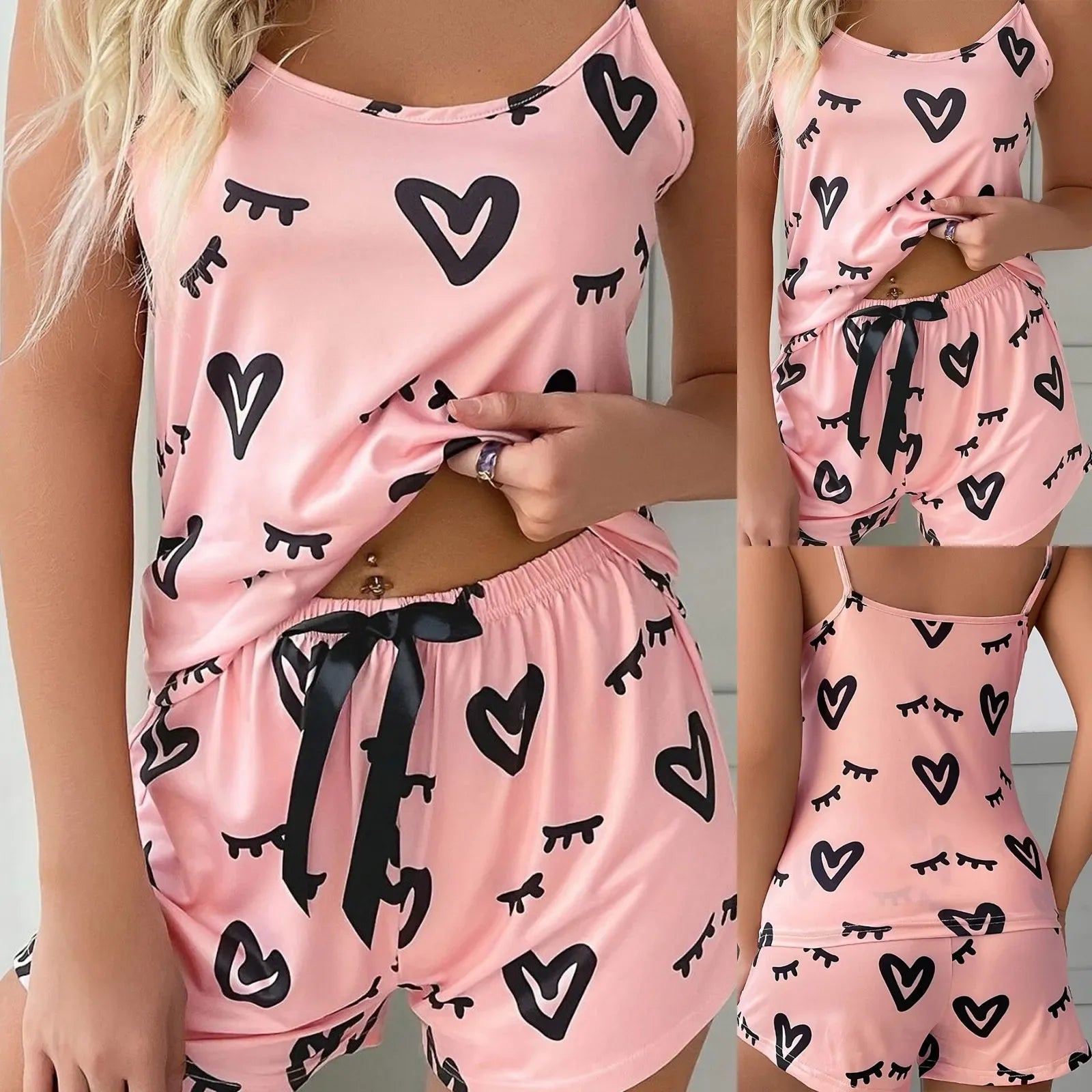 Heart Print Summer Pajama Set