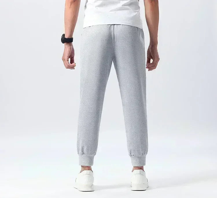 Men'S Casual Joggers with Elastic Drawstring Waist & Cuffed Ankles - 100% Polyester Knit, Loose Fit Print Athletic Pants for Gym
