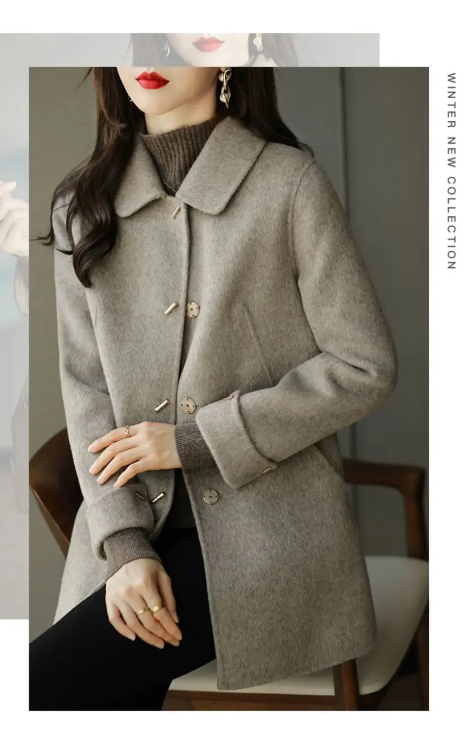 Minimalist French Wool Blend Coat