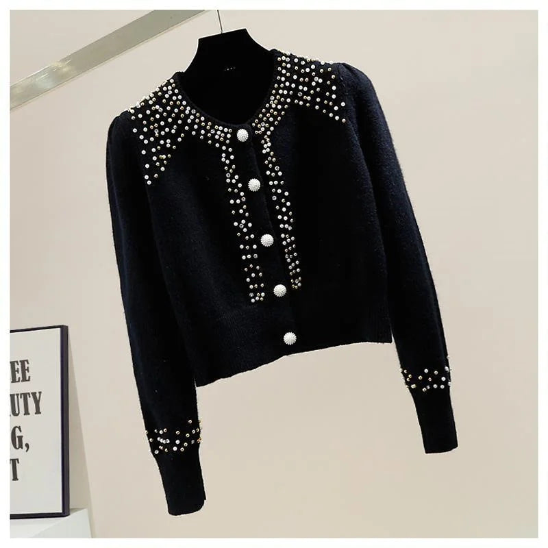 Slim O-Neck Knit Cardigan Sweater