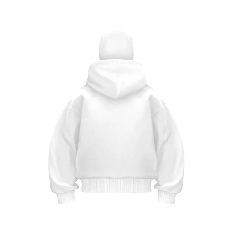 Unisex Hoodie Coat Warm Loose Balaclava Jacket Outdoor Sports Casual Jacket with Face Mask Street Wear