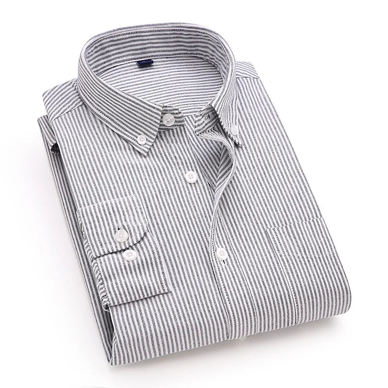 Vertical Striped Oxford Cotton Shirt
