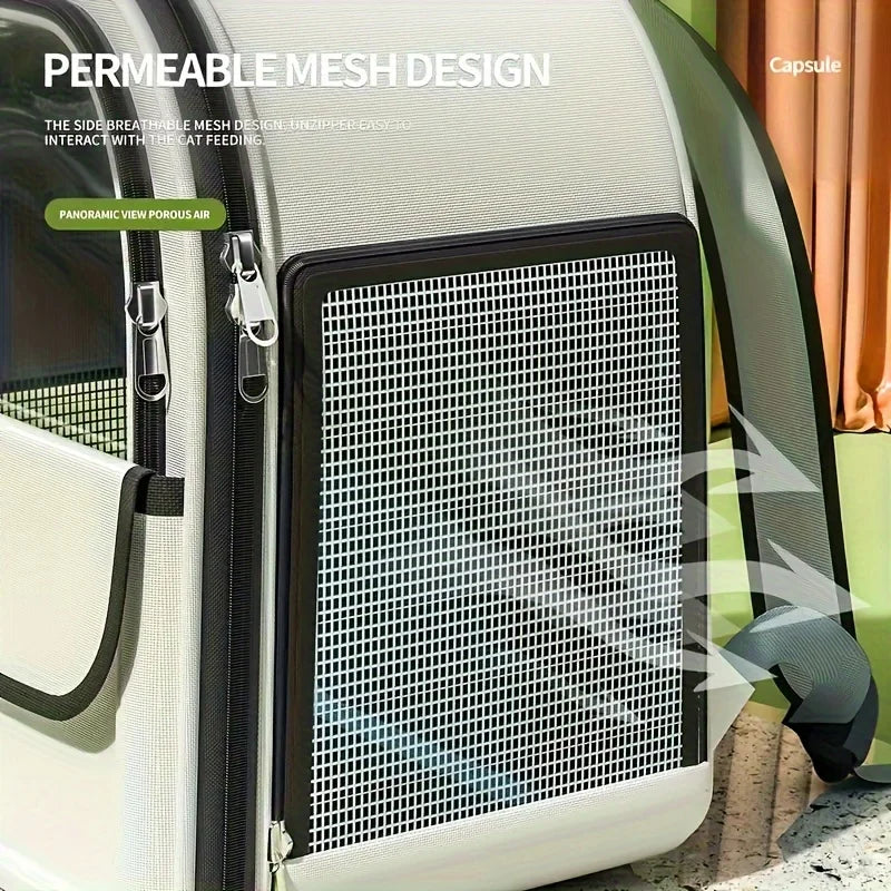Large Capacity Breathable Mesh Portable Foldable Pet Carrier Backpack for Dog and Cat Outdoor Travel Camping Hiking Supplies