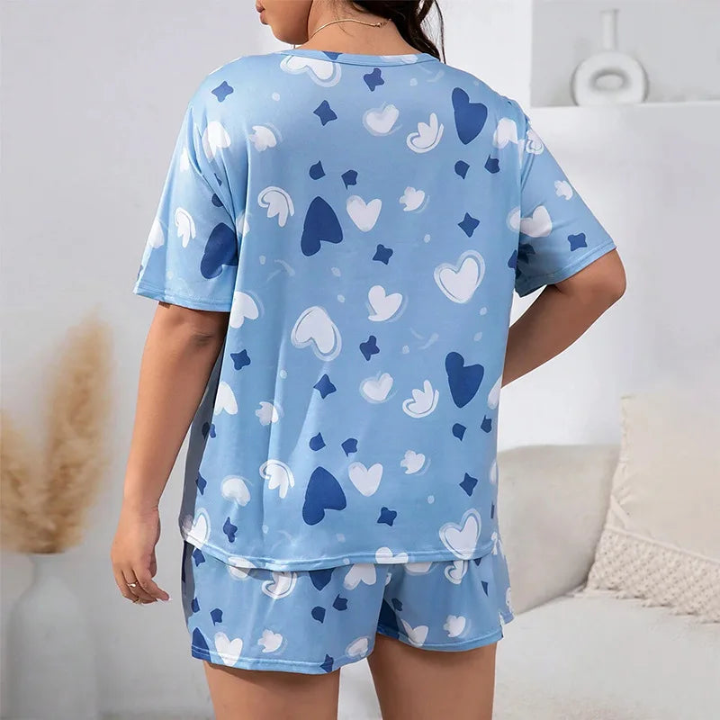 Plus Size Printed Pajama Set